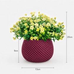 Arranjo Buquê Florzinha Amarela Permanente Vaso Treliça - Marsala - Imagem 3