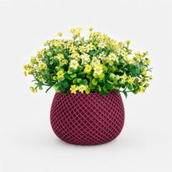 Arranjo Buquê Florzinha Amarela Permanente Vaso Treliça - Marsala