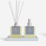Kit Difusor  + Home Spray  + Bandeja Chá Branco