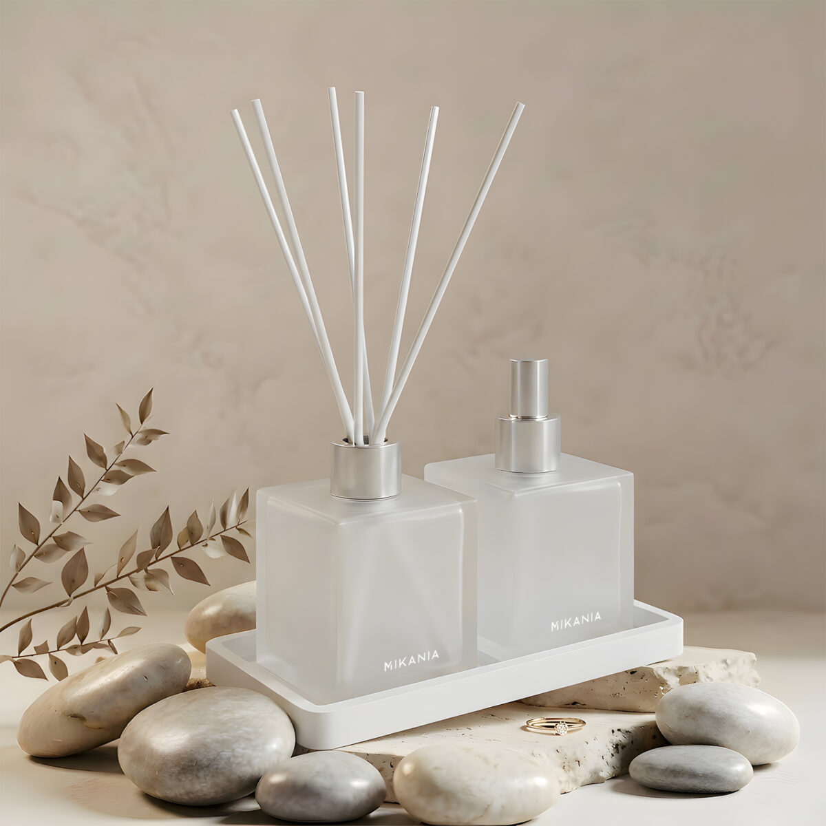 Kit Difusor  + Home Spray  + Bandeja Jasmim Branco - Imagem 4