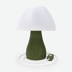 Luminária Clarté Chanterelle - Verde Oliva e Branco